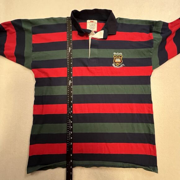 VTG University Of Oxford School Issued Crest Long Sleeve Rugby Polo Shirt 2XL - Picture 5 of 9